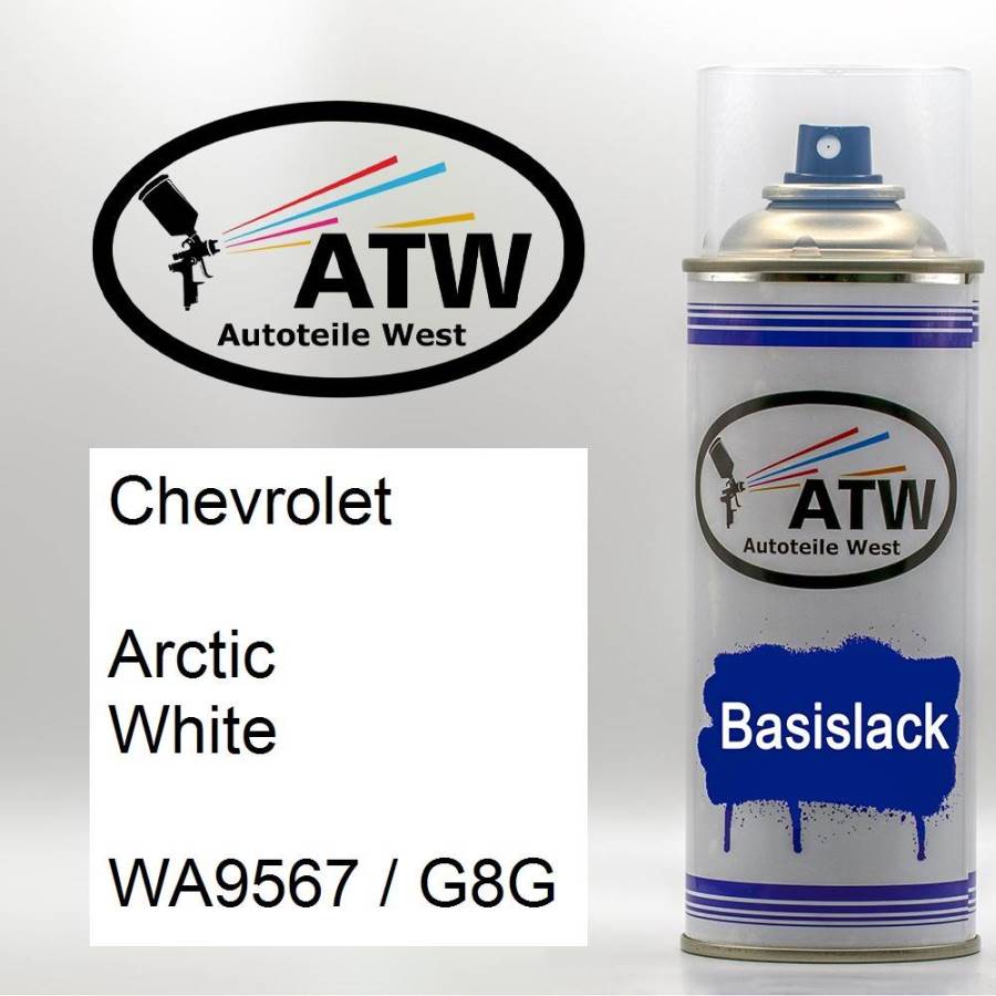 Chevrolet, Arctic White, WA9567 / G8G: 400ml Sprühdose, von ATW Autoteile West.